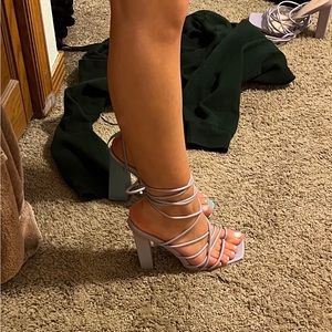 BRAND NEW pretty little thing block heels size 9